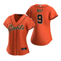 Women's Nike San Francisco Giants #9 Brandon Belt Orange Game Authentic Stitched MLB Jersey