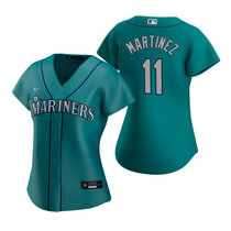 Women's Nike Seattle Mariners #11 Edgar Martinez Green Game Authentic Stitched MLB jersey