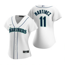 Women's Nike Seattle Mariners #11 Edgar Martinez White Game Authentic Stitched MLB jersey