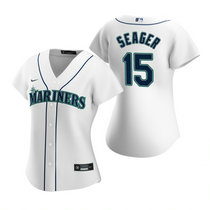 Women's Nike Seattle Mariners #15 Kyle Seager White Game Authentic Stitched MLB jersey