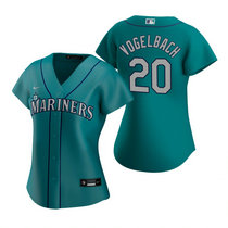 Women's Nike Seattle Mariners #20 Daniel Vogelbach Green Game Authentic Stitched MLB jersey