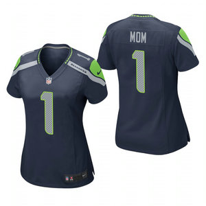 Women's Nike Seattle Seahawks #1 Dad Blue 2021 Mother's Day Authentic Stitched NFL Jersey