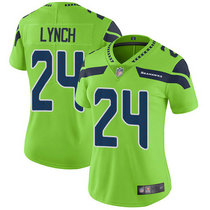 Women's Nike Seattle Seahawks #24 Marshawn Lynch Green Rush Authentic Stitched NFL Jersey