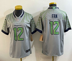 Women's Nike Seattle Seahawks 12th Fan 2025 Gray Rivalries Stitched Football Jersey