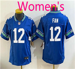 Women's Nike Seattle Seahawks 12th Fan Blue Throwback NFL Jersey