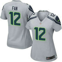 Women's Nike Seattle Seahawks 12th Fan Grey Authentic Stitched NFL Jersey