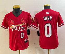 Women's Nike St.Louis Cardinals #0 Masyn Winn Red 2024 City Game Authentic stitched MLB jersey