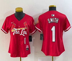 Women's Nike St.Louis Cardinals #1 Ozzie Smith Red 2024 City Authentic stitched MLB jersey
