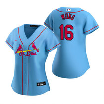 Women's Nike St.Louis Cardinals #16 Kolten Wong Light Blue Game Authentic stitched MLB jersey
