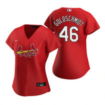 Women's Nike St.Louis Cardinals #46 Paul Goldschmidt Red Game Authentic stitched MLB jersey