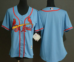 Women's Nike St.Louis Cardinals #Blank Light Blue Game Authentic Stitched MLB Jersey