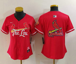 Women's Nike St.Louis Cardinals Blank Red City Logo On back Authentic Stitched MLB Jersey