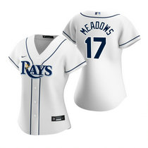 Women's Nike Tampa Bay Rays #17 Austin Meadows White Game Authentic stitched MLB jersey
