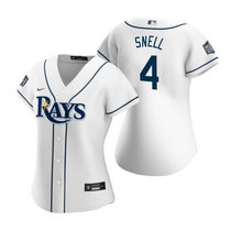 Women's Nike Tampa Bay Rays #4 Blake Snell White Game 2020 World Series Game MLB jersey