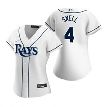 Women's Nike Tampa Bay Rays #4 Blake Snell White Game Authentic stitched MLB jersey