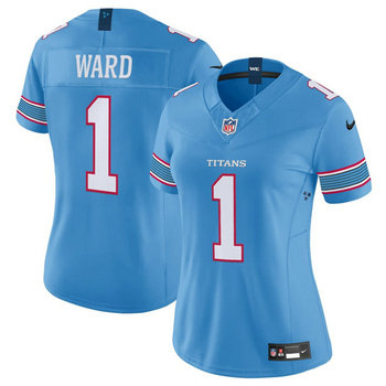 Women's Nike Tennessee Titans #1 Cameron Ward 2026 Light Blue Authentic Stitched NFL Jersey