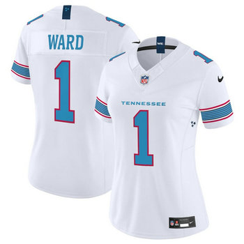 Women's Nike Tennessee Titans #1 Cameron Ward 2026 White Authentic Stitched NFL Jersey
