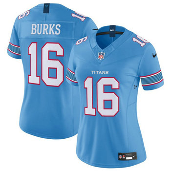 Women's Nike Tennessee Titans #16 Treylon Burks 2026 Light Blue Authentic Stitched NFL Jersey
