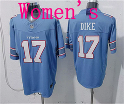 Women's Nike Tennessee Titans #17 Chimere Dike 2026 Light Blue Authentic Stitched NFL Jersey
