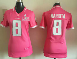 Women's Nike Tennessee Titans #8 Marcus Mariota Pink Bubble Gum Authentic stitched NFL jersey