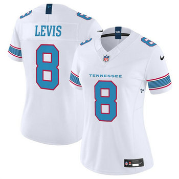 Women's Nike Tennessee Titans #8 Will Levis 2026 White Authentic Stitched NFL Jersey