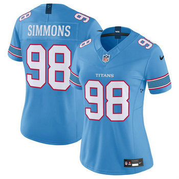 Women's Nike Tennessee Titans #98 Jeffery Simmons 2026 Light Blue Authentic Stitched NFL Jersey