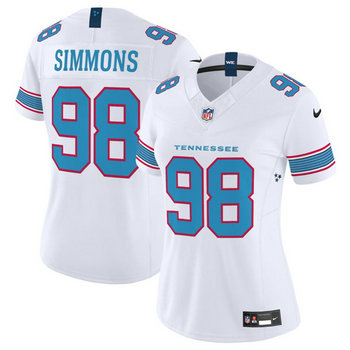 Women's Nike Tennessee Titans #98 Jeffery Simmons 2026 White Authentic Stitched NFL Jersey