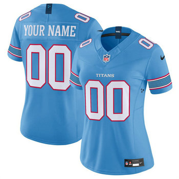 Women's Nike Tennessee Titans Custom 2026 Light Blue Authentic Stitched NFL Jersey