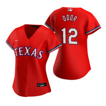 Women's Nike Texas Rangers #12 Rougned Odor Red Game Authentic Stitched MLB jersey