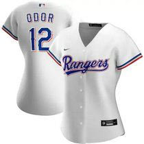 Women's Nike Texas Rangers #12 Rougned Odor White Game Authentic Stitched MLB jersey