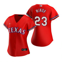 Women's Nike Texas Rangers #23 Mike Minor Red Game Authentic Stitched MLB jersey