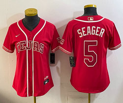 Women's Nike Texas Rangers #5 Corey Seager Red 2026 City MLB Jersey