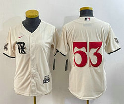 Women's Nike Texas Rangers #53 Adolis Garcia Cream 2023 City Authentic Stitched MLB Jersey