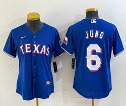 Women's Nike Texas Rangers #6 Josh Jung Blue Authentic Stitched MLB Jersey