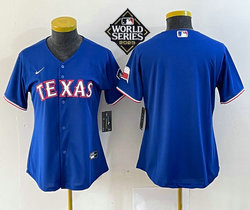 Women's Nike Texas Rangers Blank Blue 2023 World Series Game Authentic Stitched MLB jersey