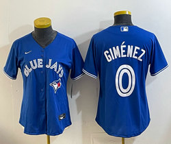 Women's Nike Toronto Blue Jays #0 Andres Gimenez Blue Authentic Stitched MLB Jersey