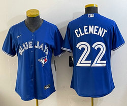 Women's Nike Toronto Blue Jays #22 Ernie Clement Blue MLB Jersey