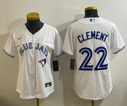 Women's Nike Toronto Blue Jays #22 Ernie Clement White Authentic Stitched MLB Jersey