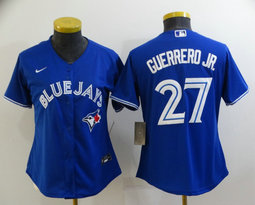 Women's Nike Toronto Blue Jays #27 Vladimir Guerrero Jr. Blue Game Authentic Stitched MLB Jersey