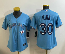 Women's Nike Toronto Blue Jays #30 Alejandro Kirk Light Blue Baseball Jersey