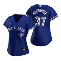 Women's Nike Toronto Blue Jays #37 Teoscar Hernandez Blue Game Authentic Stitched MLB Jersey