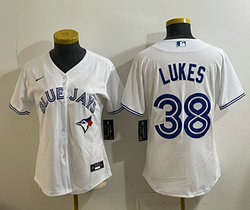 Women's Nike Toronto Blue Jays #38 Nathan Lukes White Authentic Stitched MLB Jersey