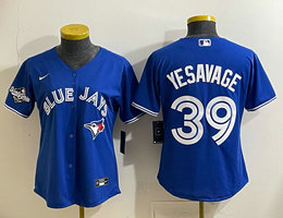 Women's Nike Toronto Blue Jays #39 Trey Yesavage Blue 2025 MLB World Series Patches Jersey