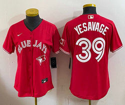 Women's Nike Toronto Blue Jays #39 Trey Yesavage Red Authentic Stitched MLB Jersey