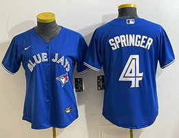 Women's Nike Toronto Blue Jays #4 George Springer Blue Authentic Stitched MLB Jersey