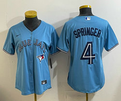 Women's Nike Toronto Blue Jays #4 George Springer Light Blue Baseball Jersey