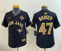 Women's Nike Toronto Blue Jays #47 Addison Barger Black Gold Champion Baseball Jersey