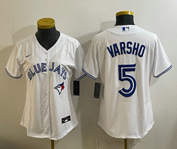 Women's Nike Toronto Blue Jays #5 Daulton Varsho White MLB Jersey