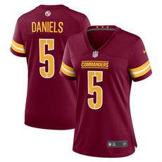 Women's Nike Washington Commanders #5 Jayden Daniels Burgundy 2024 Draft Vapor Untouchable Football Jersey