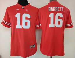 Women's Ohio State Buckeyes #16 J.T.Barrett Red Authentic Stitched College Football Jersey